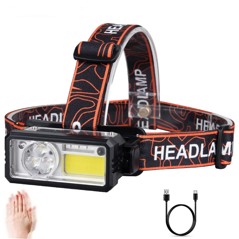 Bikight T142 Smart Sensor Powerful Type-C LED Headlamp 6 Modes 18650 Torch Built-in Battery Rechargeable Camping Fishing Light (image for) Bikight T142 Smart Sensor Powerful Type-C LED Headlamp 6 Modes 18650 Torch Built-in Battery Rechargeable Camping Fishing Light